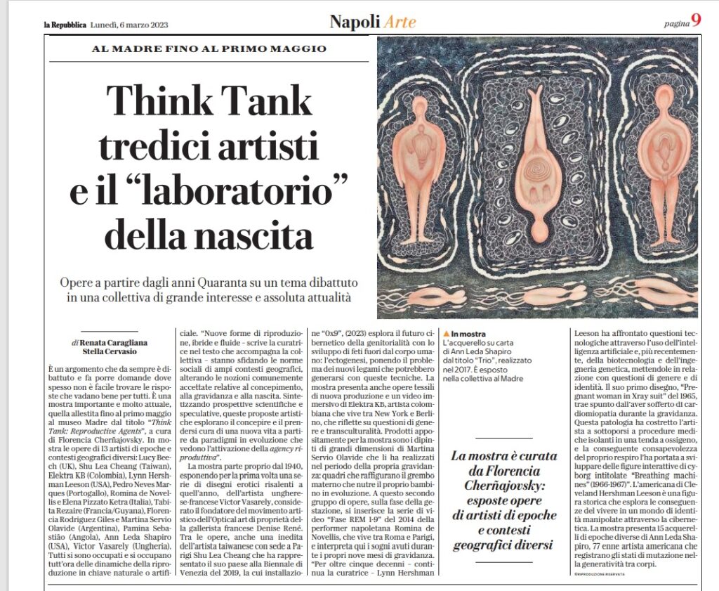 La Repubblica, Napoli: Think Tank, tredici artisti e il “laboratorio” della nascita