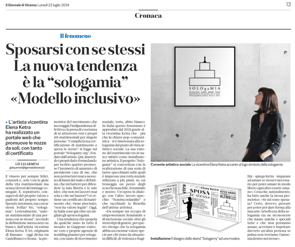 Sposarsi con se stessi. La nuova tendenza è la “sologamia” «Modello inclusivo»
